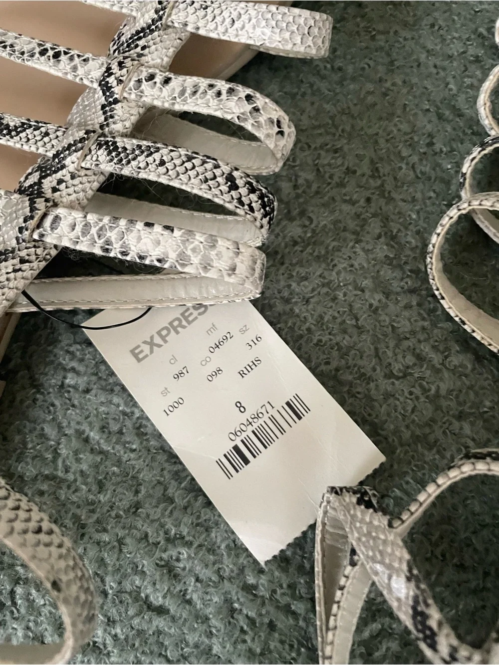 Express Snake-Print Strappy Sandals